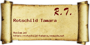 Rotschild Tamara névjegykártya